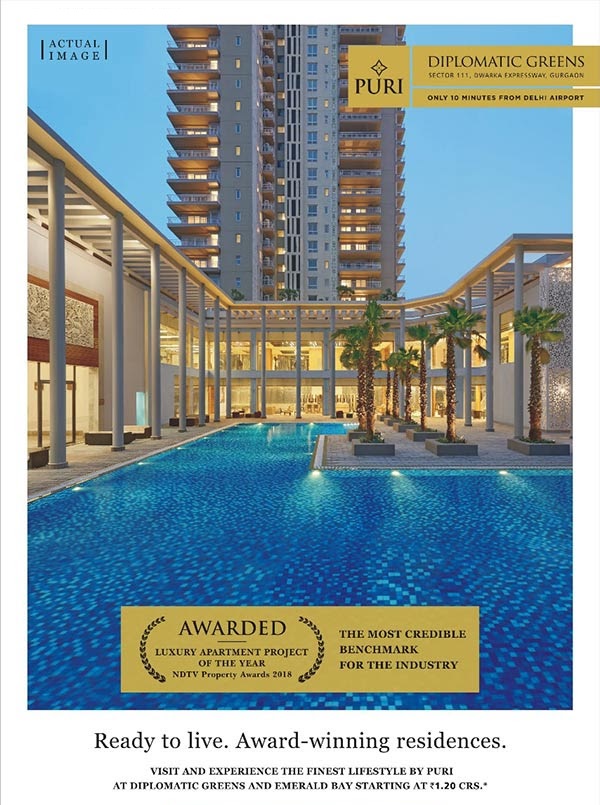Puri Diplomatic Greens II awarded NDTV Luxury Apartment Project 2018